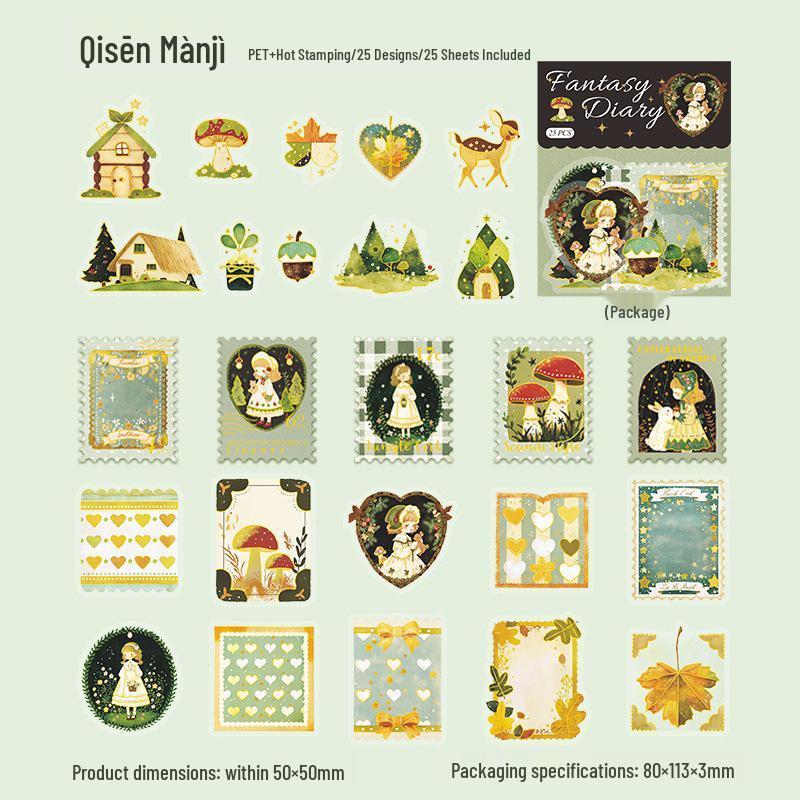 Beautiful Day Fantasy Retro Girl PET Sticker Pack for Journals