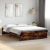 VidaXL Bed Frames Smoked Oak 140x200 Cm Engineered Wood and Metal, Bed, Guest Bed, Double Bed, Bedroom Furniture At 3279889
