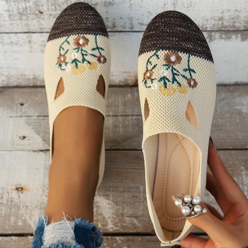 2024 Shoes Women's Summer Mesh Breathable Flat Shoes Ladies Comfort Light Sneaker Socks Women Slip on Loafers Zapatillas Muje