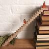 Vintage-Style Wooden Climbing Santa Advent Calendar 2025 - Christmas Countdown with 24 Decorative Stairs, Numbered Slots