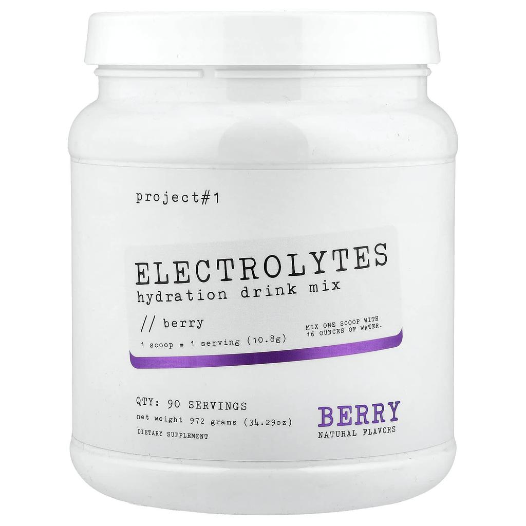Project 1 Nutrition, Electrolyte, Hydration Drink Mix, Berry, 972g (34.29oz)