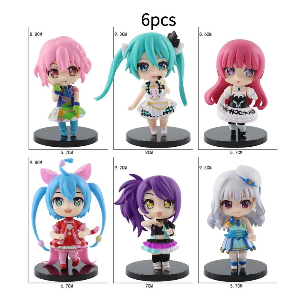 PriPara Chibi Anime Figure Cute Idol Girls PVC Collectible Figurines Q Version Character Statues for Desk Decor Anime Fans Gift