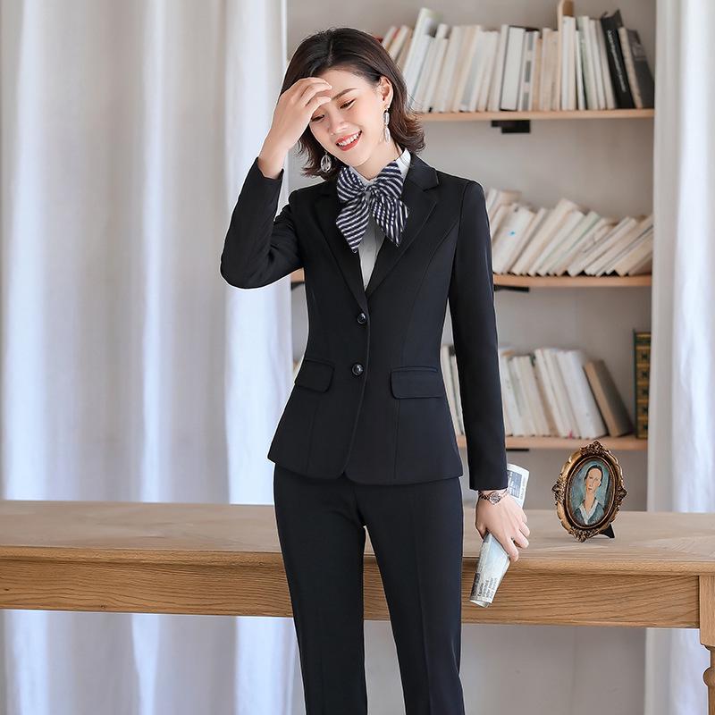 

Women s Professional Hotel Manager Autumn/Winter Suit Set – Formal Temperament Wear with Small Suit Jacket XL (55-60 kg)