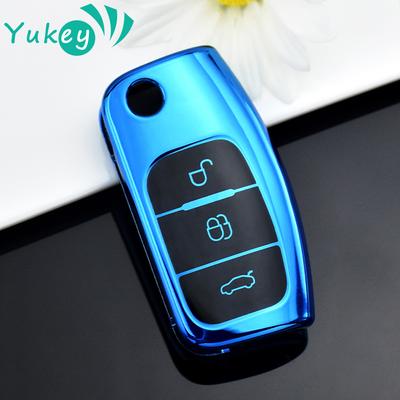 TPU Bil Vikbart Nyckelskydd Väska Skal Fodral för Ford Focus 2 MK2 Fiesta Mondeo Galaxy Falcon Territory Ecosport Skydd