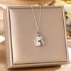 Women's Silver Titanium Steel Necklace with Micro-Inlaid Zircon - Elegant, Durable Clavicle Chain Jewelry
