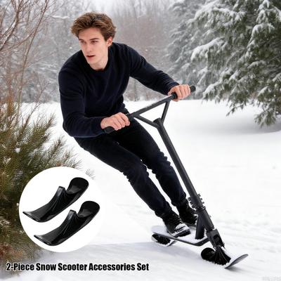 Sled Conversion Kit 1 Pair Winter Sports Sledge Snow Sled Ski Scooter Conversion Kit for Sand Grass Uneven Gravel Roads Park