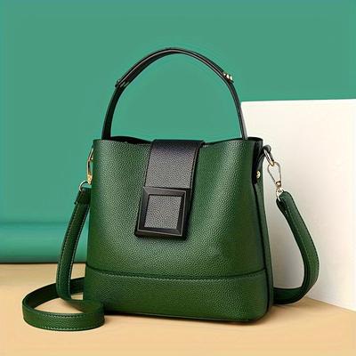 Women Leather Bucket Bag Stylish Top Handle  Comfortable Shoulder Strap Fashion-Forward Design Handbag Shoulder Crossbody Bags