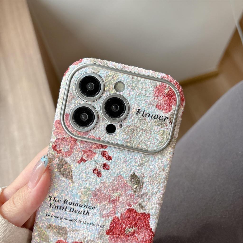 Rose Pattern Protective Case for iPhone 16 Pro Max, 15, 17 Pro, and Apple 14 - Cute Design for Women