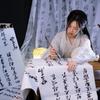 Ancient Style Calligraphy Hanging Cloth 3 Colors Tea Room Curtain  Hanfu Clothing