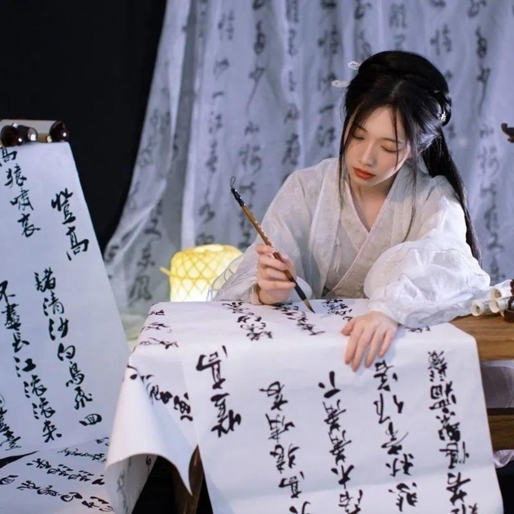 Ancient Style Calligraphy Hanging Cloth 3 Colors Tea Room Curtain Hanfu Clothing