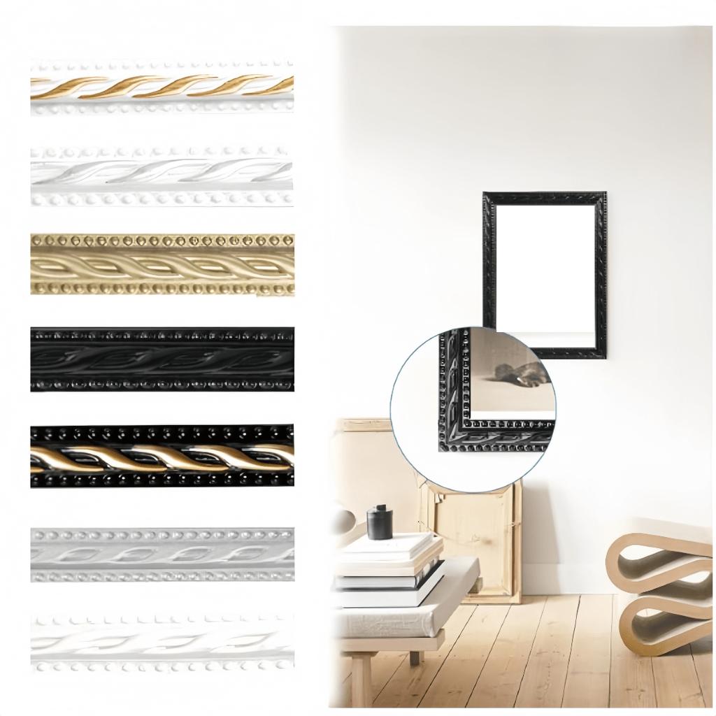 1PC 1m/39.37inch PVC Self-adhesive Line Trim Width Door Windows Ceiling Trim Edge Photo Frame Dressing Mirror Frame Decor Edge S