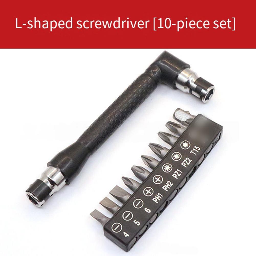 L-shaped Screwdriver Bit 90 Degree Handle Black Wrench 11/20pcs Screwdriver Bit Tool Set Kit Hand Tool Accessories