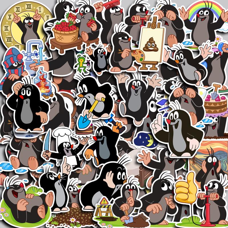 

Mole Story Notebook Stickers - 40 Sheets, Cute Cartoon Hearts & Animals, DIY Waterproof Decoration