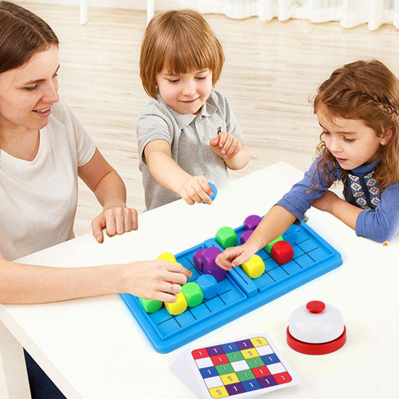 Children Sensory Thinking Training Party Games 3D Space Dice Color Sorting Memory Card Set Board Games Educational Toys For Kids