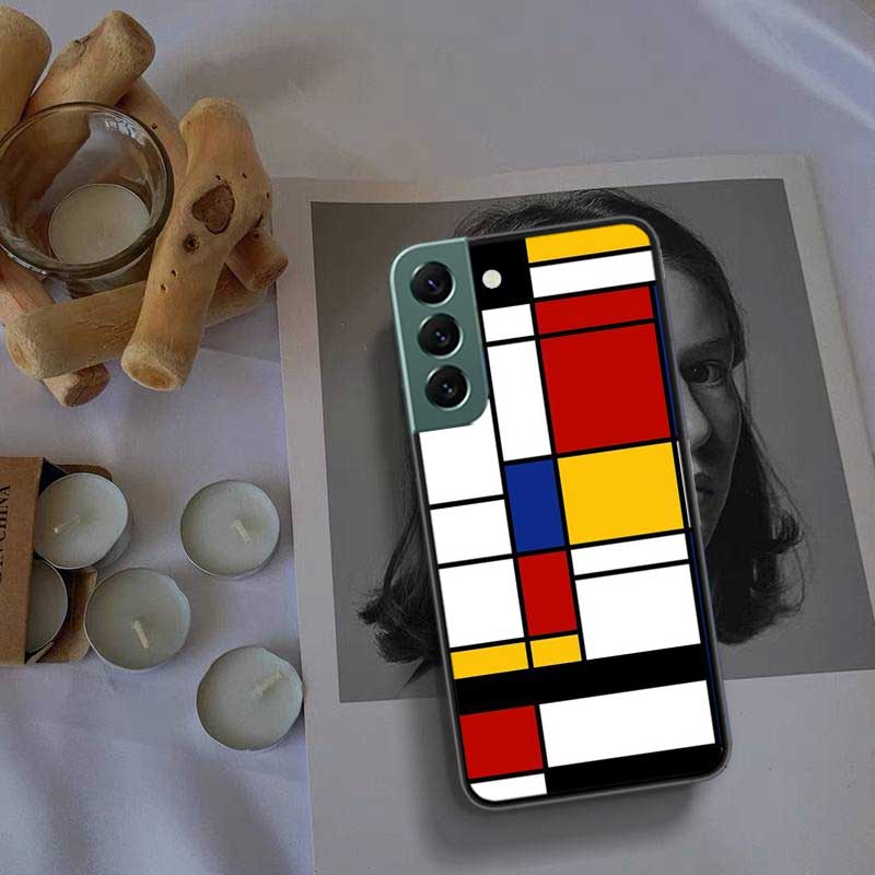 

TOPLBPCS Mondrian Grid Phone Case For Samsung Galaxy S22 S25 Ultra S21 S10 Plus S26 Edge S20 S23 S24 FE Cover Silicone Soft Samsung S26 Plus 5G