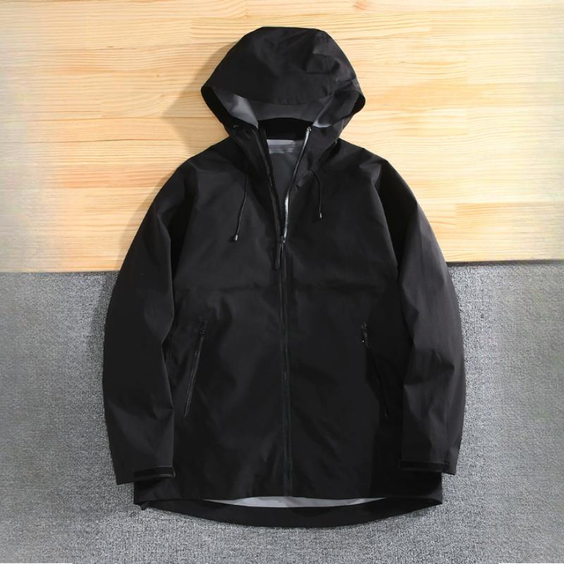 

Большой размер 11XL Весенне-осенний кардиган Куртка на молнии с капюшоном Водонепроницаемая молодежная куртка Мужская XXXL чёрный