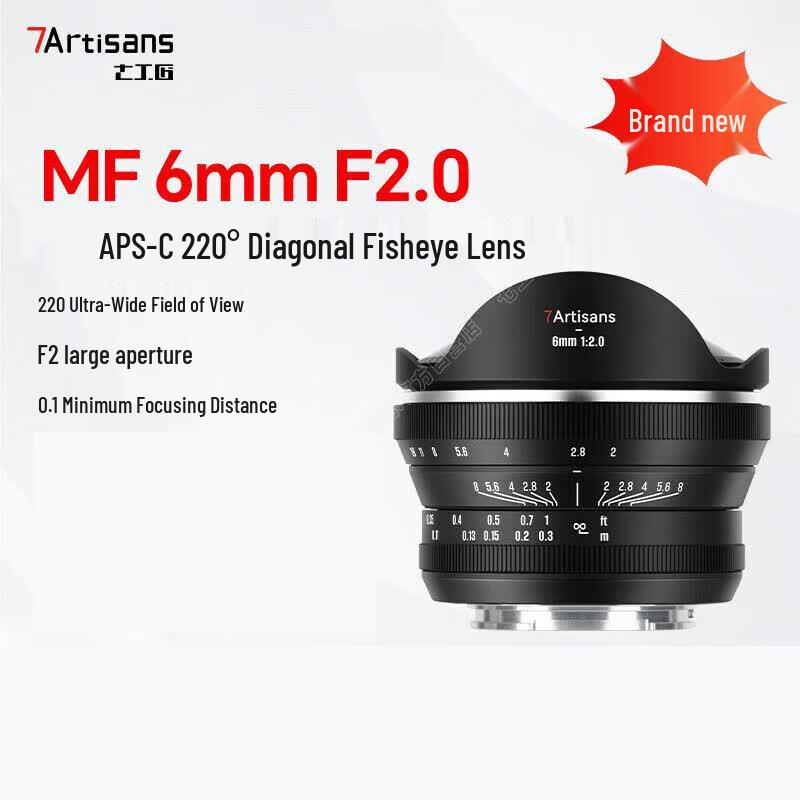 7artisans 6mm F2 220° Fisheye Prime Lens for Fujifilm X-Mount