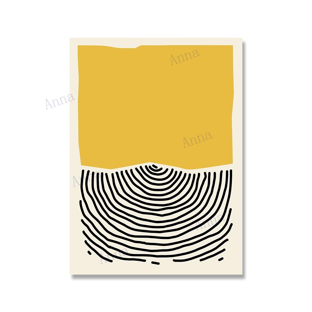 Minimalist Mid-Century Modern Geometric Art Line Poster and Print Canvas Pictures Wall Art Paintings for Living Room Home Decor
