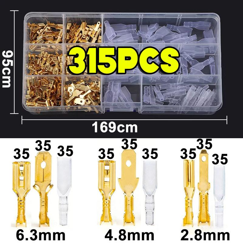 Cold Pressed 450Pcs 2.8/4.8/6.3mm Insulated Male Female Wire Connector Electrical Crimp Terminals Termin Spade Assorted Kit Box