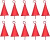 Mini Sino Vermelho Pendurado Conjunto de 10 Sininhos de Ferro Reciclado Shabby Chic para Artesanato Enfeites de Árvore de Natal e Decoração de Casa Feita à Mão