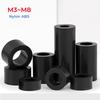 Black Nylon ABS Round Hollow Standoff Non-Threaded Hollowed Spacer M3 M4 M5 M6 M8 Washer PCB Board Screw Length 2mm~50mm