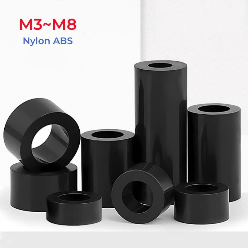 

Black Nylon ABS Round Hollow Standoff Non-Threaded Hollowed Spacer M3 M4 M5 M6 M8 Washer PCB Board Screw Length 2mm~50mm 7x5x11mm-50pcs чёрный