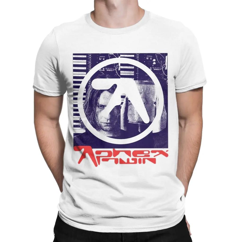 This Is Aphex Twin Vintage Men's T Shirt Novelty Tee Shirt Short Sleeve Round Neck T-Shirts Cotton Plus Size Tops