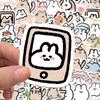 60PCS Cute Cat Rabbit Stickers Waterproof Vinyl Decal Animal Aesthetics Sticker for Water Bottle Laptop Scrapbook Phone Luggage