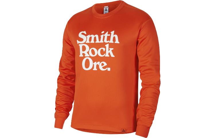 Nike Sweatshirts Men s Orange Red Crew Neck Moderate Regular CV0650-891 S