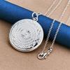 925 sterling silver 16-30 inch exquisite round flip up pendant necklace, women's fashion gift, wedding jewelry accessories