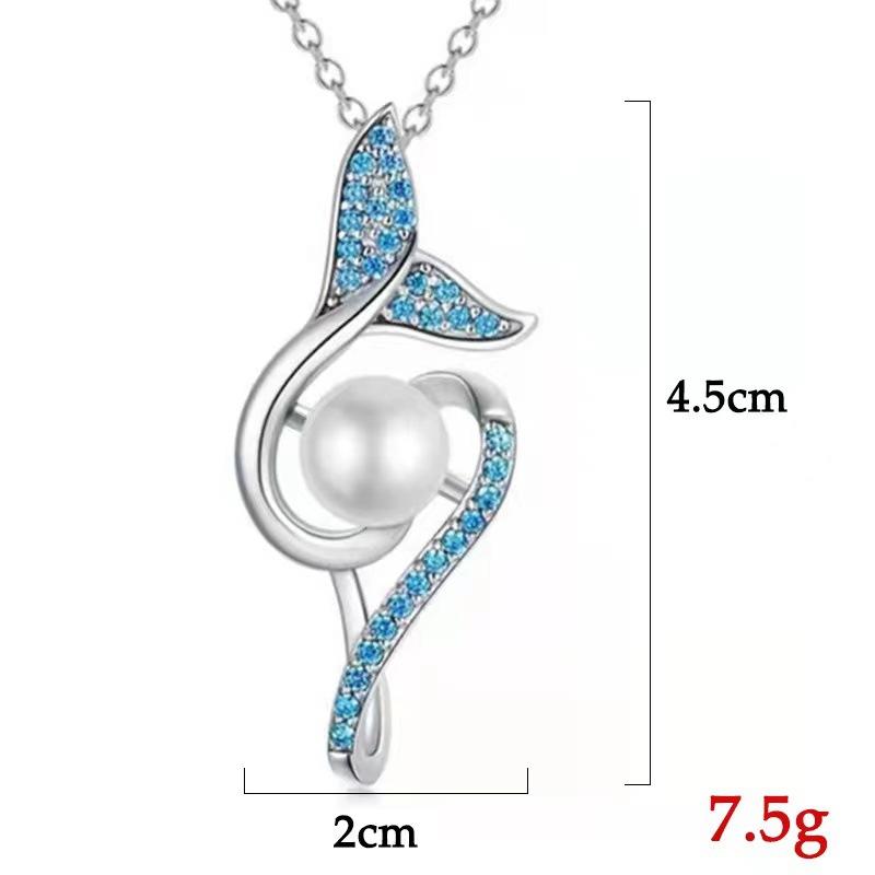 Magnifique Collier Pendentif Perle Queue de Poisson pour Femme Bijou Cadeau Sens du Design Minoritaire