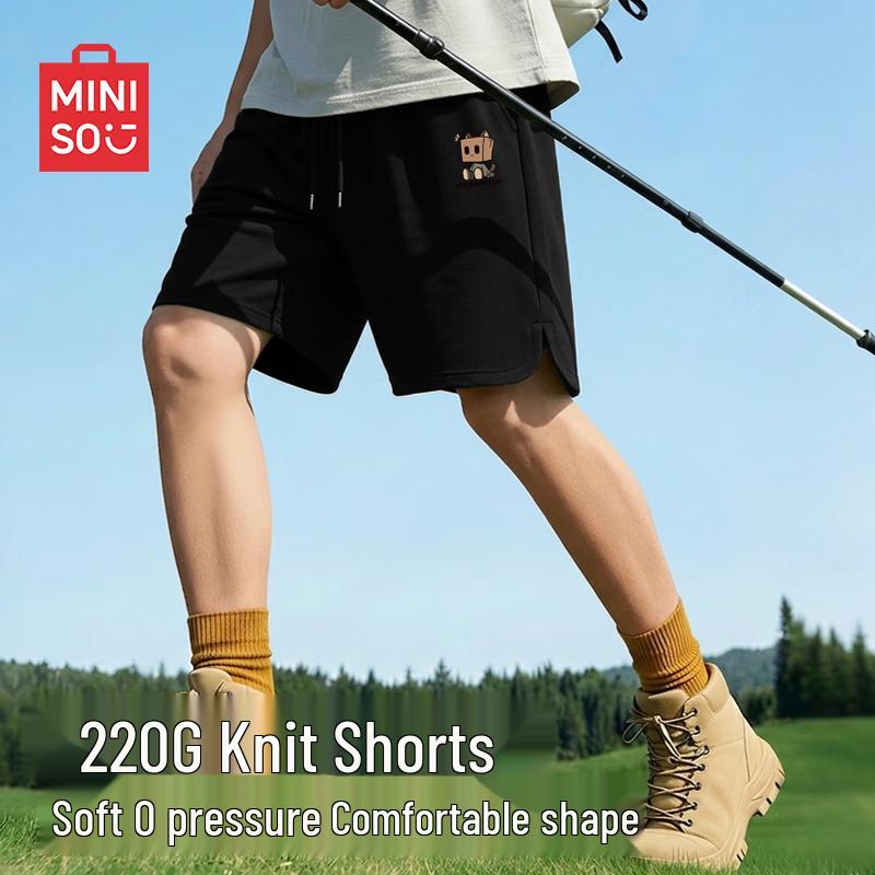 MINISO Men's Summer Japanese Style Casual Loose Knee-Length Shorts