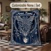 Ethereal Dragon Moonlight Theme Throw Blanket Custom Name Text Personalized Blanket Soft Cozy Blanket for Home Sofa Bed