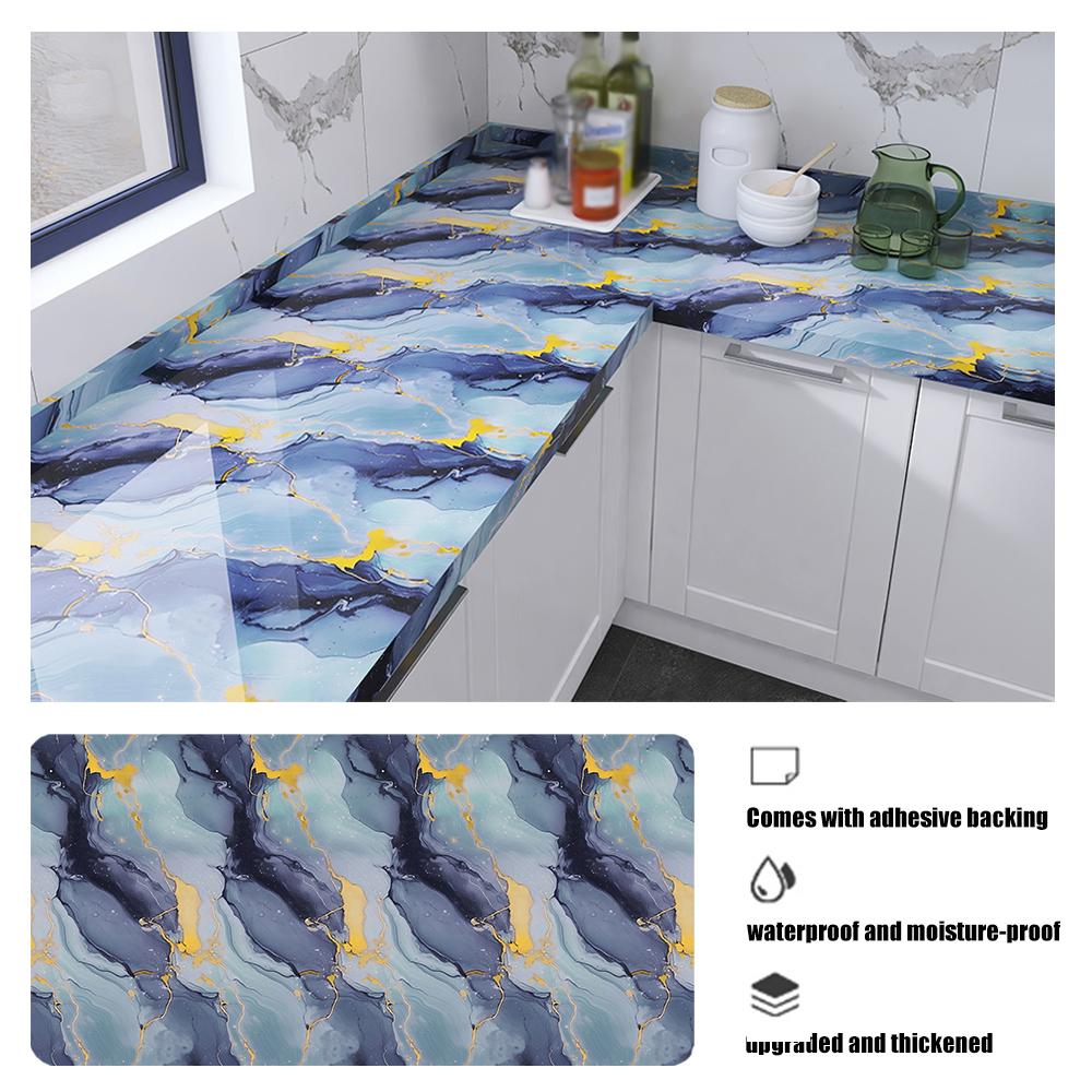 40cm DIY Kitchen Oil Resistant Living Room Bedroom Marble Wall Stickers Wallpaper Waterproof Wallpaper Self Adhesive Painting