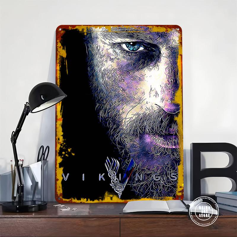 Vikings Tin Plaque Poster Customized Wall Art Retro Vintage Metal Signs for Man Cave Aesthetic Room Decor Men Decoration At Home