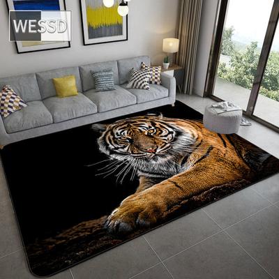 Nordic Luxus Tier Schwarz 3D Teppich Wohnzimmer Dekoration Hause Fisch Leopard Muster Teppich Schlafzimmer Flanell Matte Badezimmer Boden