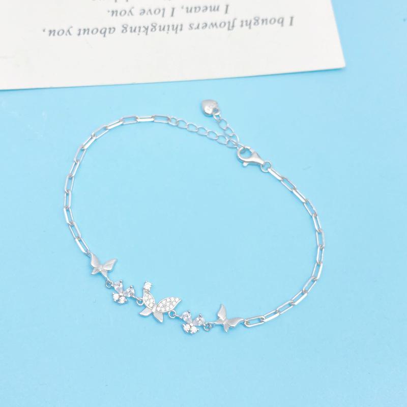 Yearly Blessing S925 Sterling Silver Luxury Butterfly Bracelet – Elegant Jewelry Gift for Women, Valentine's Day & Best Friends