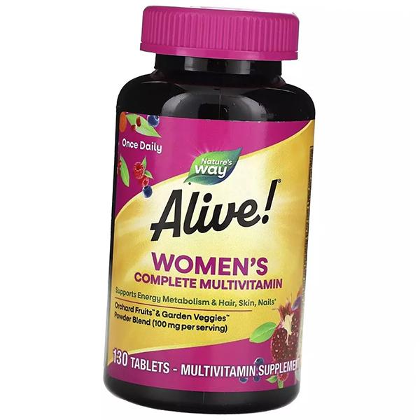 Мультивитамины для женщин, Alive! Women's Complete Multivitamin, Nature's Way  130таб (36344124)