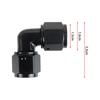 AN10 Female To AN10 Female 90 Degree Swivel Coupler Union Fuel Line Hose Adapter Fittings AN4/AN6/AN8 Aluminum Anodized Black