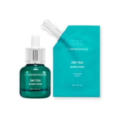 BRING GREEN Sérum Anti-Imperfections Zinc Teca – 25ml + Lot de 2 Recharges 25ml