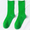Colorful Women's Mid-Calf Candy Color Cotton Socks - Versatile for Spring and Autumn, Sporty and Over-the-Knee.