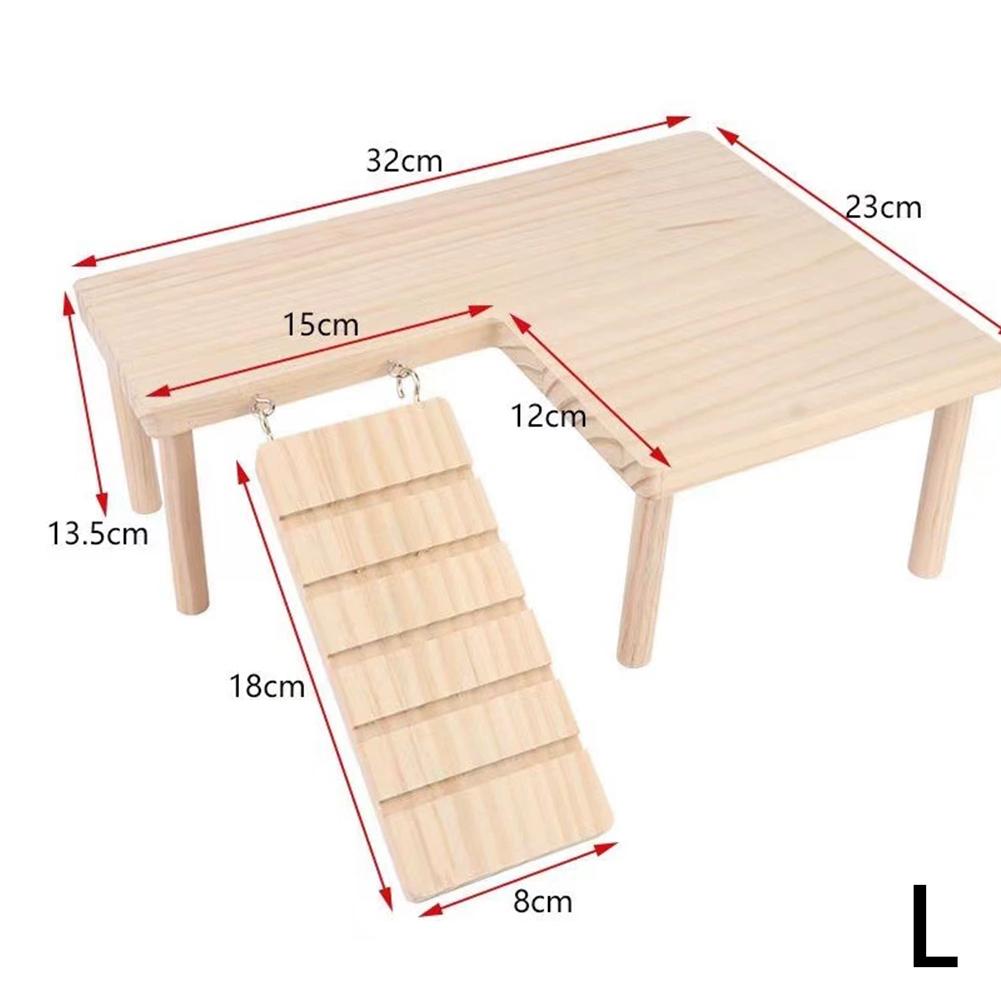 Pine Wood Hamster Ladder Platform Climbing Toy House Cage Accessories for Small Pets Hamster Mice Pet Supplies