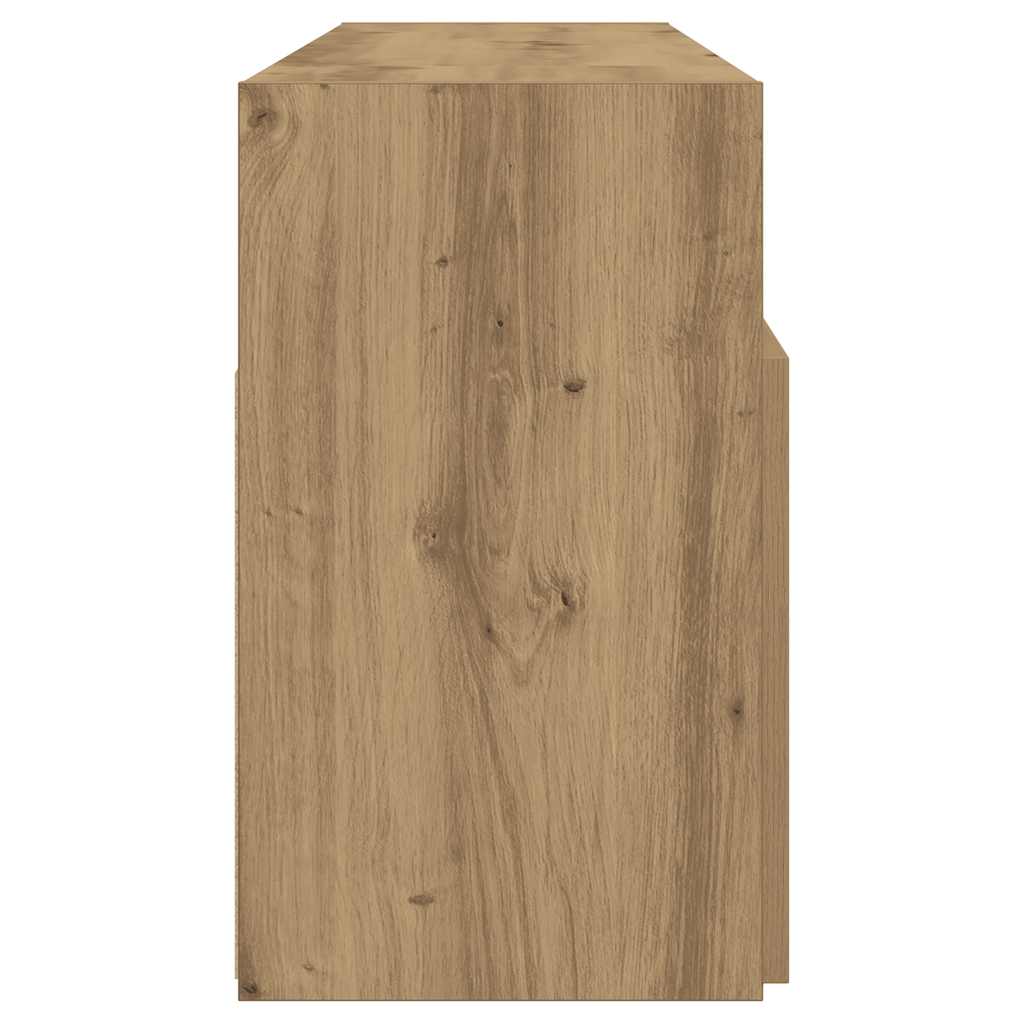 TV Cabinet with RGB LED Lights Artisan Oak Finish 120 x 30 x 50 cm