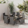 Day and Night - Day and Night Garden Dining Set 7 Pieces with Synthetic Rattan Cushions Black Gray