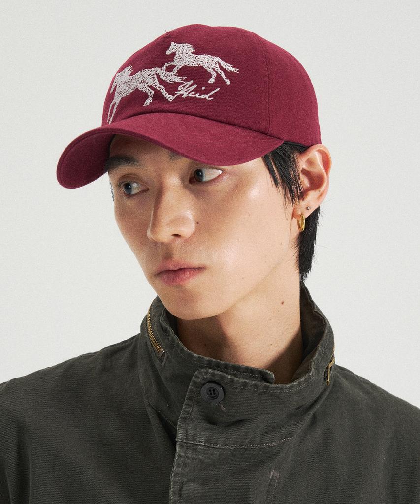 SLOWACID Horse Patch Ball Cap [Burgundy]