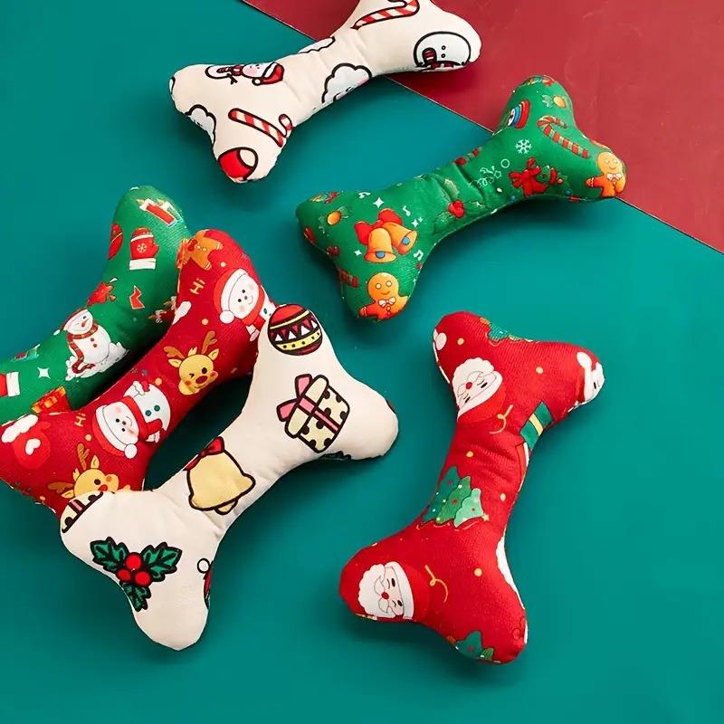 Dog Bone Plush Toys Set Soft Chew Toys for Small Medium Dogs Pet Interactive Play Toys Durable Bite-Resistant Pet Supplies for P