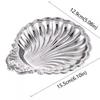 Vintage Dessert Plate Shell Shape Silver Color Embossed Food Tray Decorative Embossed Details Shell Shaped Dish Photo Props