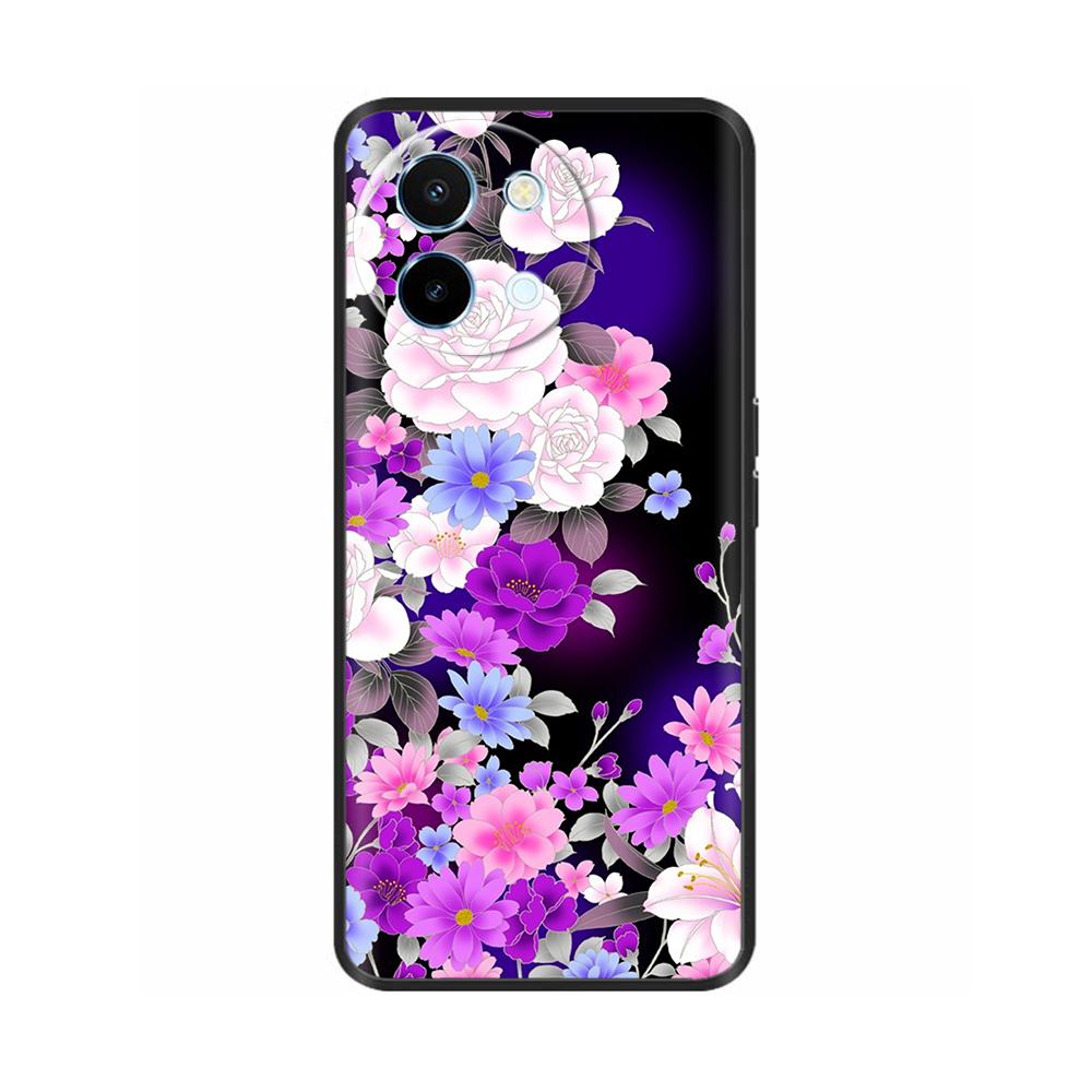 For Vivo Y38 5G Phone Case Painted Soft Black TPU Silicone Bumper For Vivo Y38 Y200i Y200t T3x Protective Back Cover Cases Capas