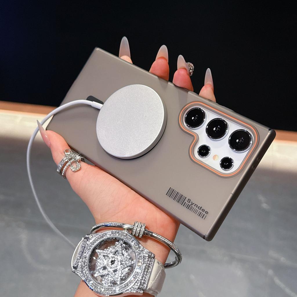 Suitable for Samsung S25 Ultra Mobile Phone Case  Fashionable Ultra Thin Matte Skin Feel Magnetic Suction S24 Ultra Anti Fall Protection Case