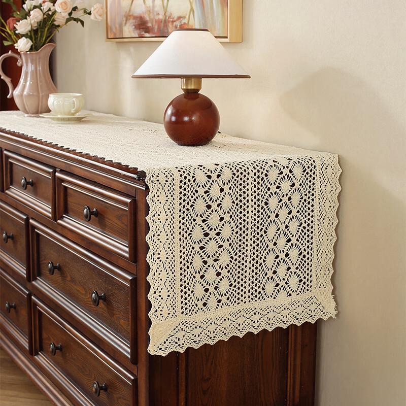 Crocheted Cotton Lace Table Runner